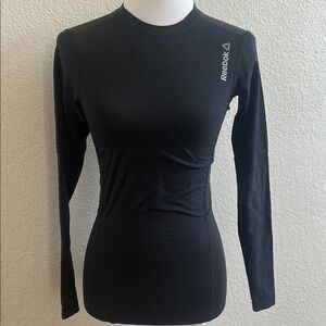 Reebok Playice Black Fitted Bodysuit Top Small